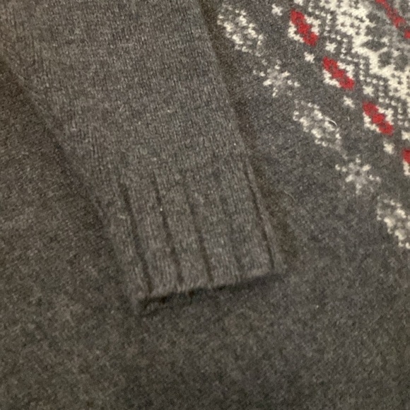 Woolrich Fair Isle Popover Sweater Womens M Onyx Heather Lambs Wool Nordic - Picture 6 of 10